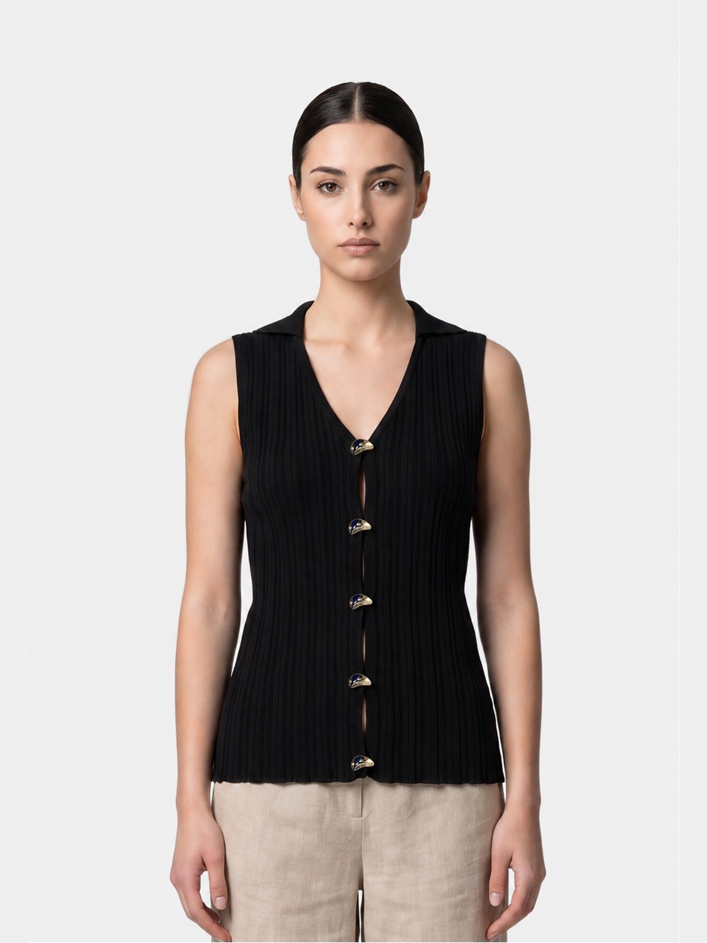 Top in 100% Viscosa Nero