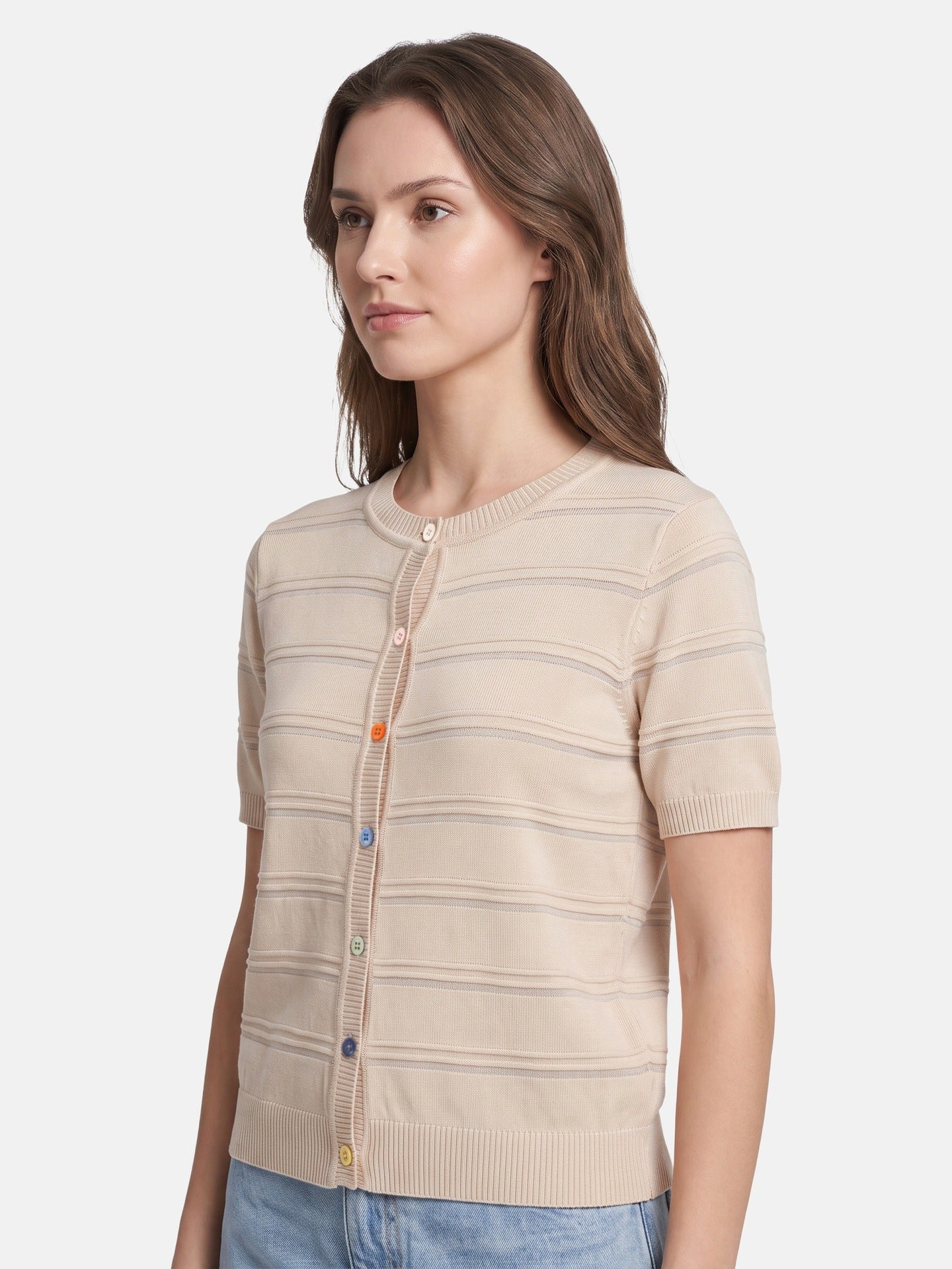 Blusa in Viscosa Beige