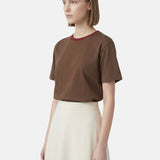T-shirt in Cotone Marrone