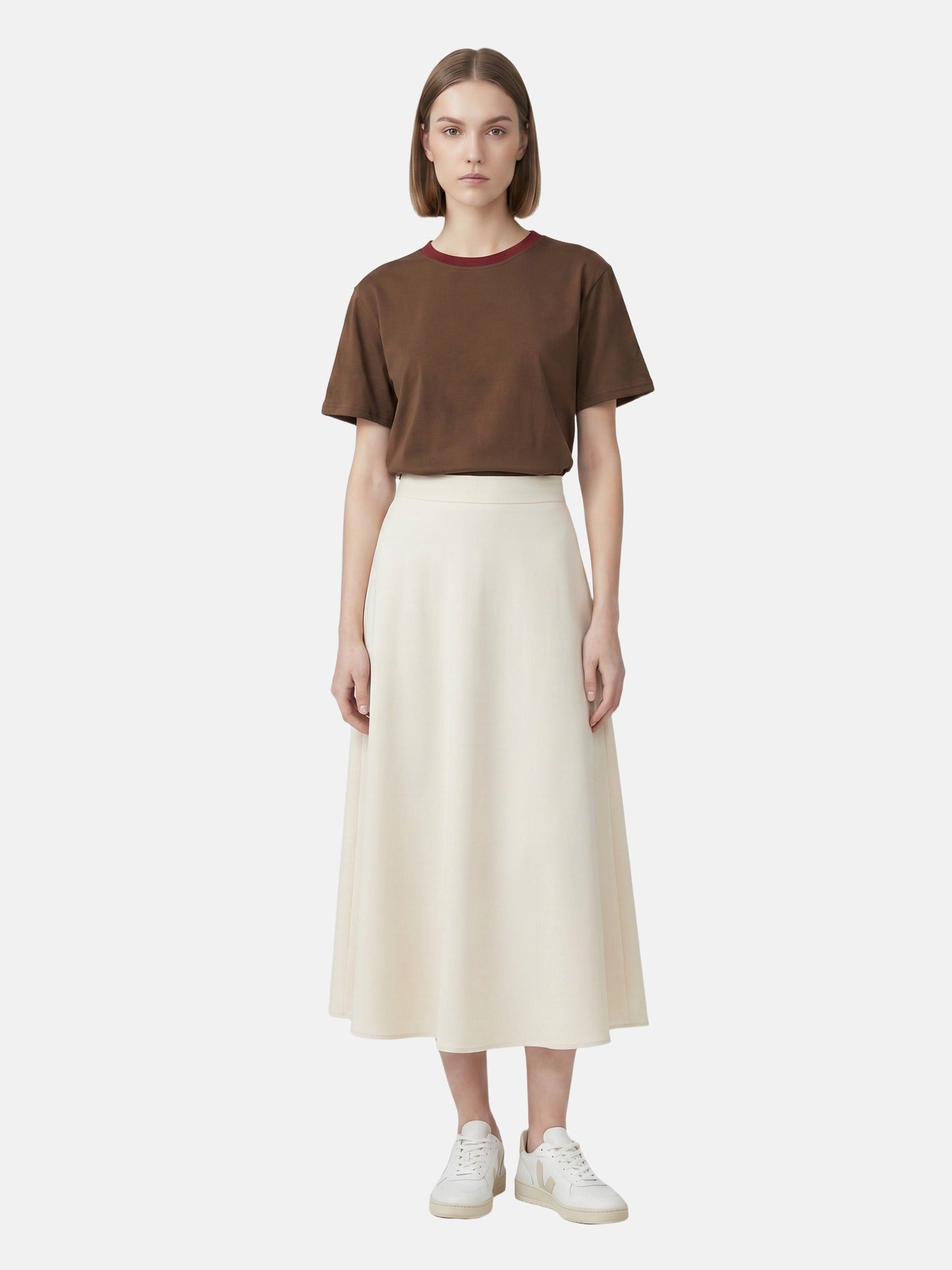 T-shirt in Cotone Marrone