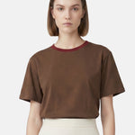 T-shirt in Cotone Marrone