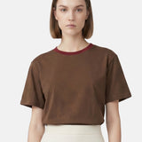 T-shirt in Cotone Marrone