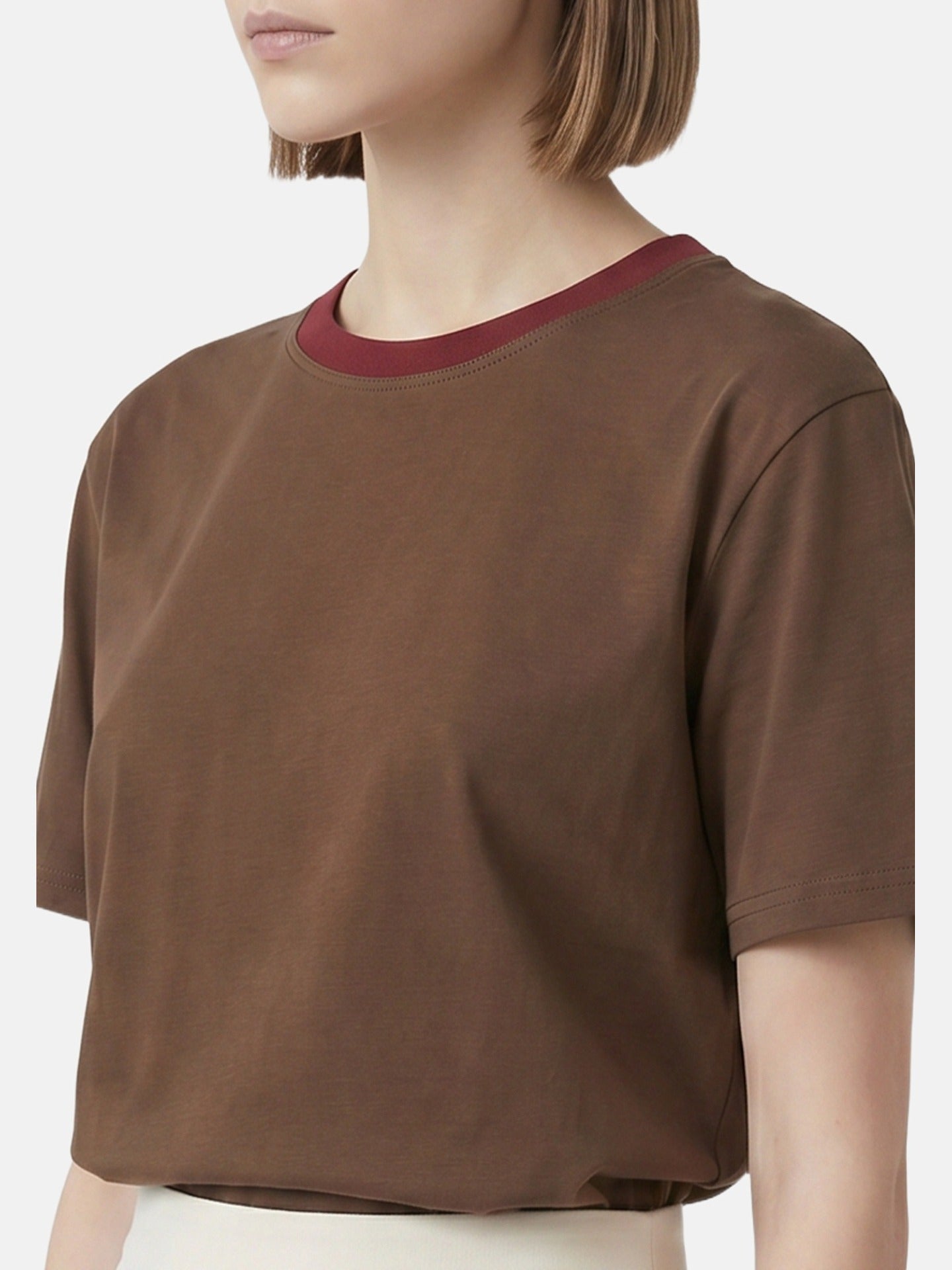 T-shirt in Cotone Marrone