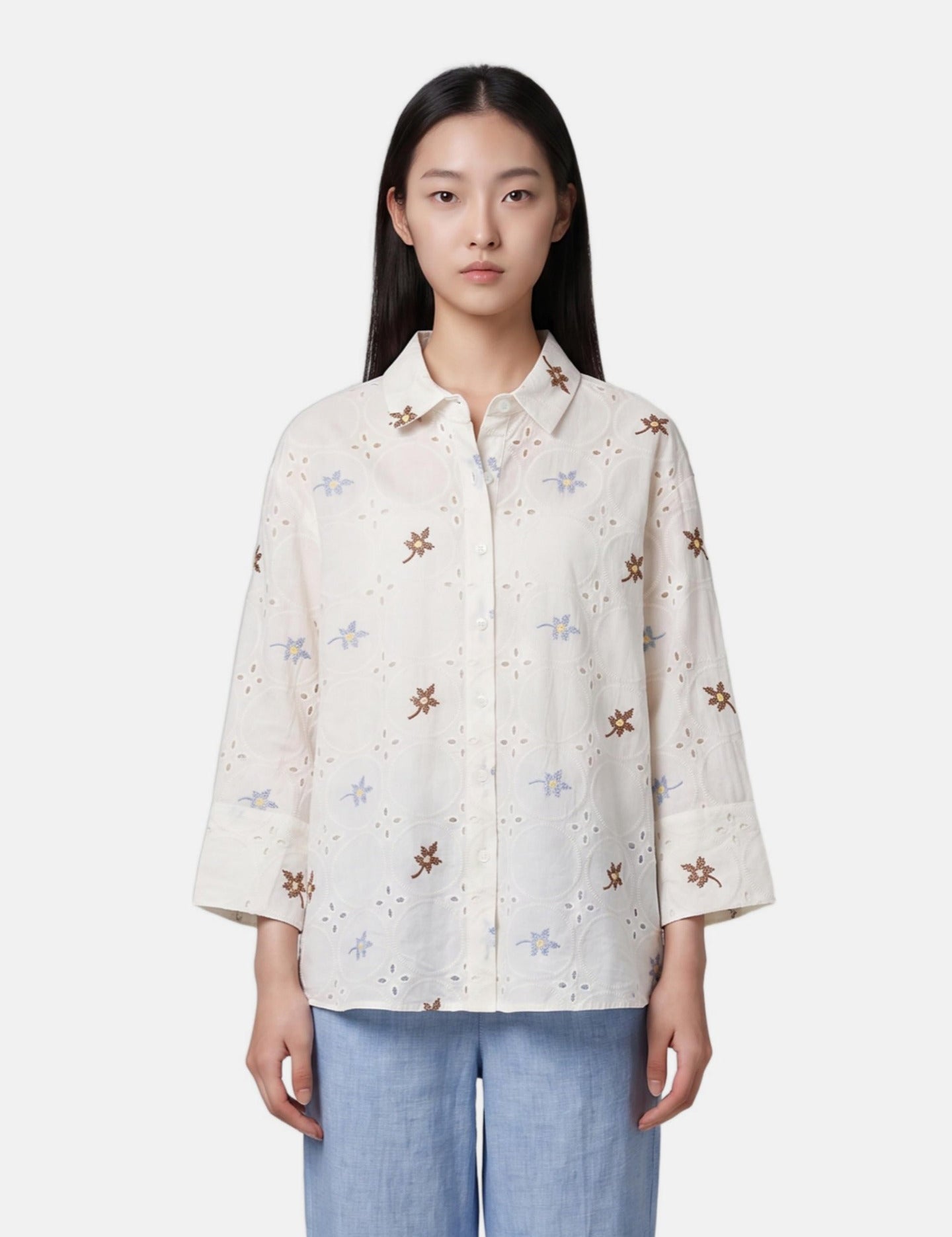Blusa in Cotone Beige