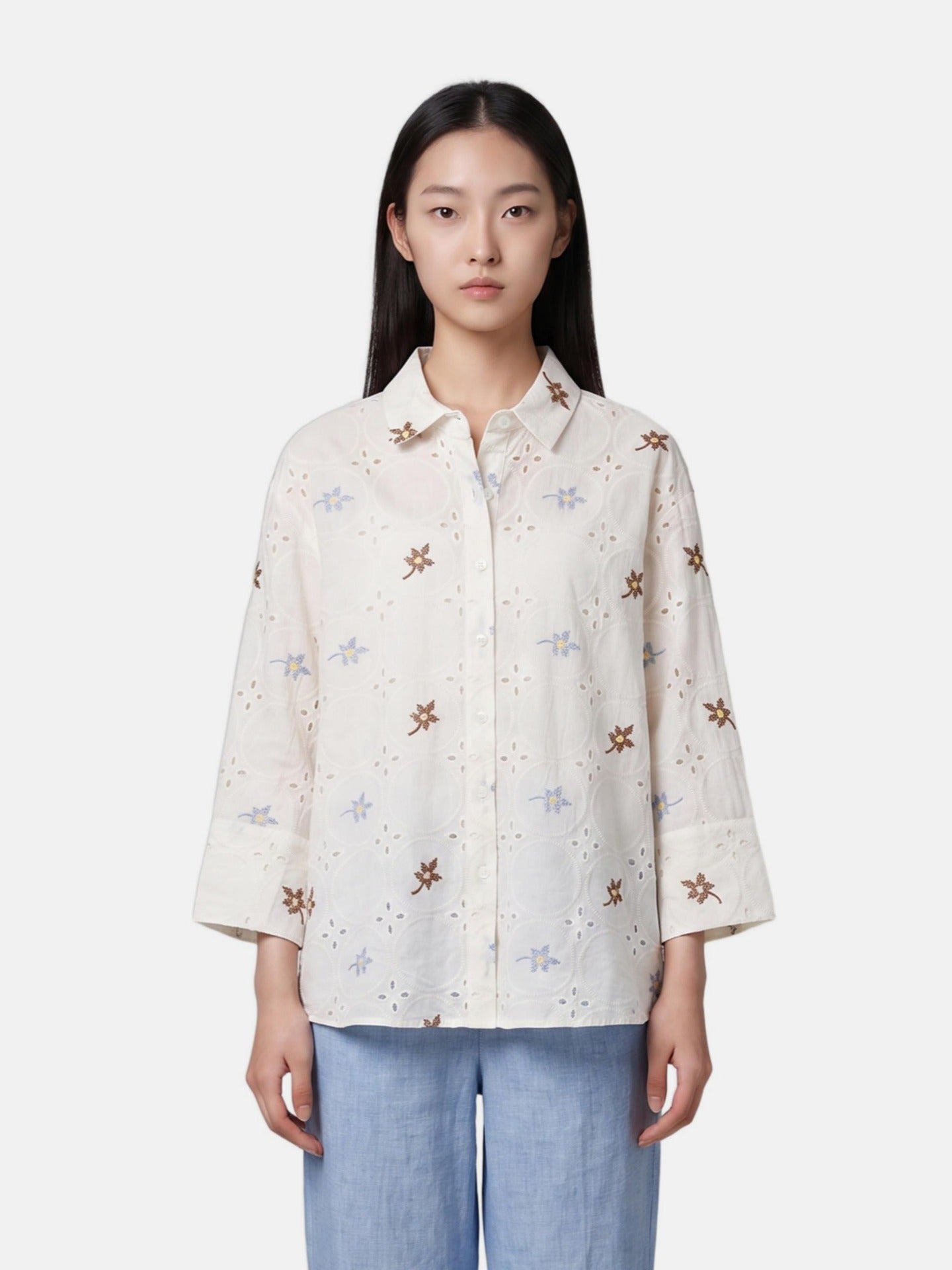 Blusa in Cotone Beige
