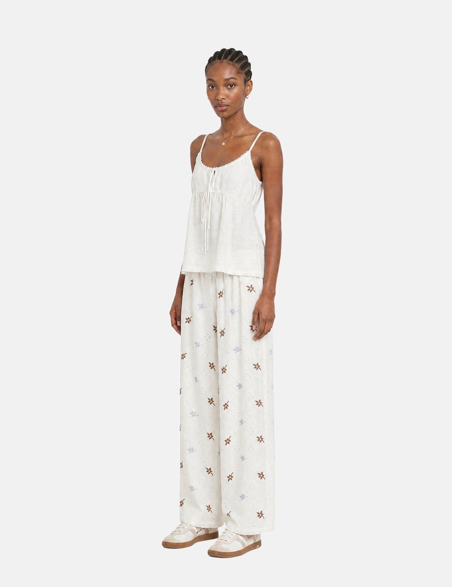 Pantaloni in Cotone Beige