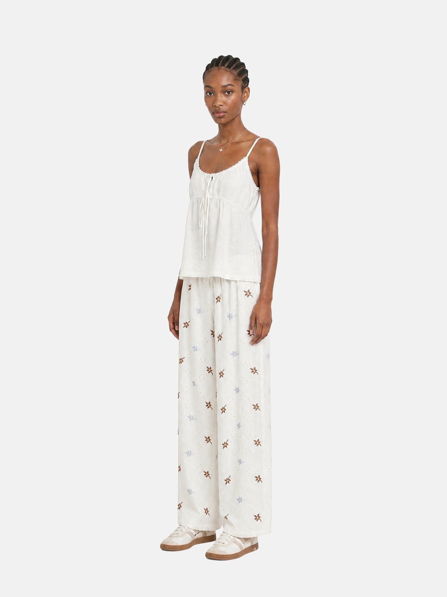 Pantaloni in Cotone Beige