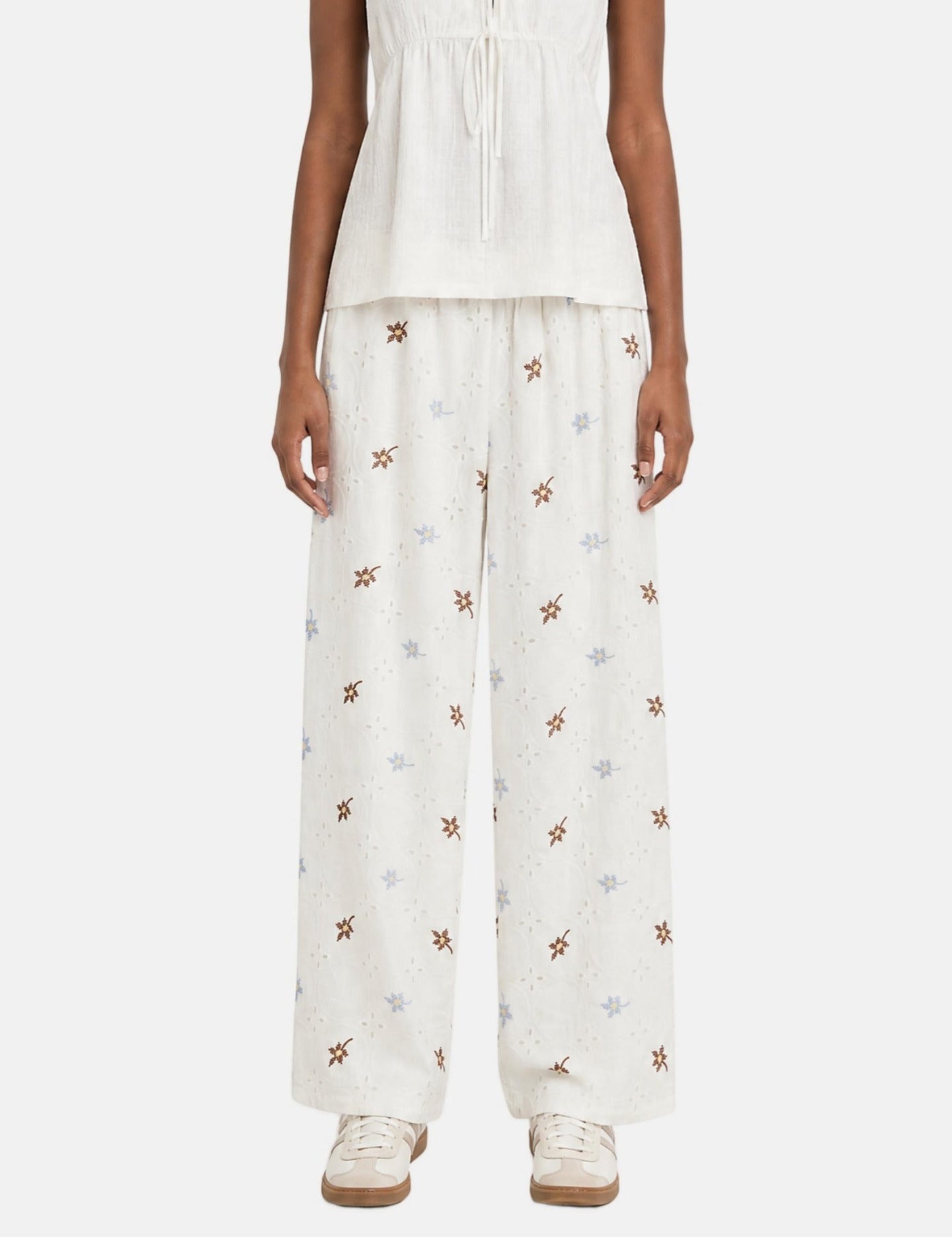 Pantaloni in Cotone Beige