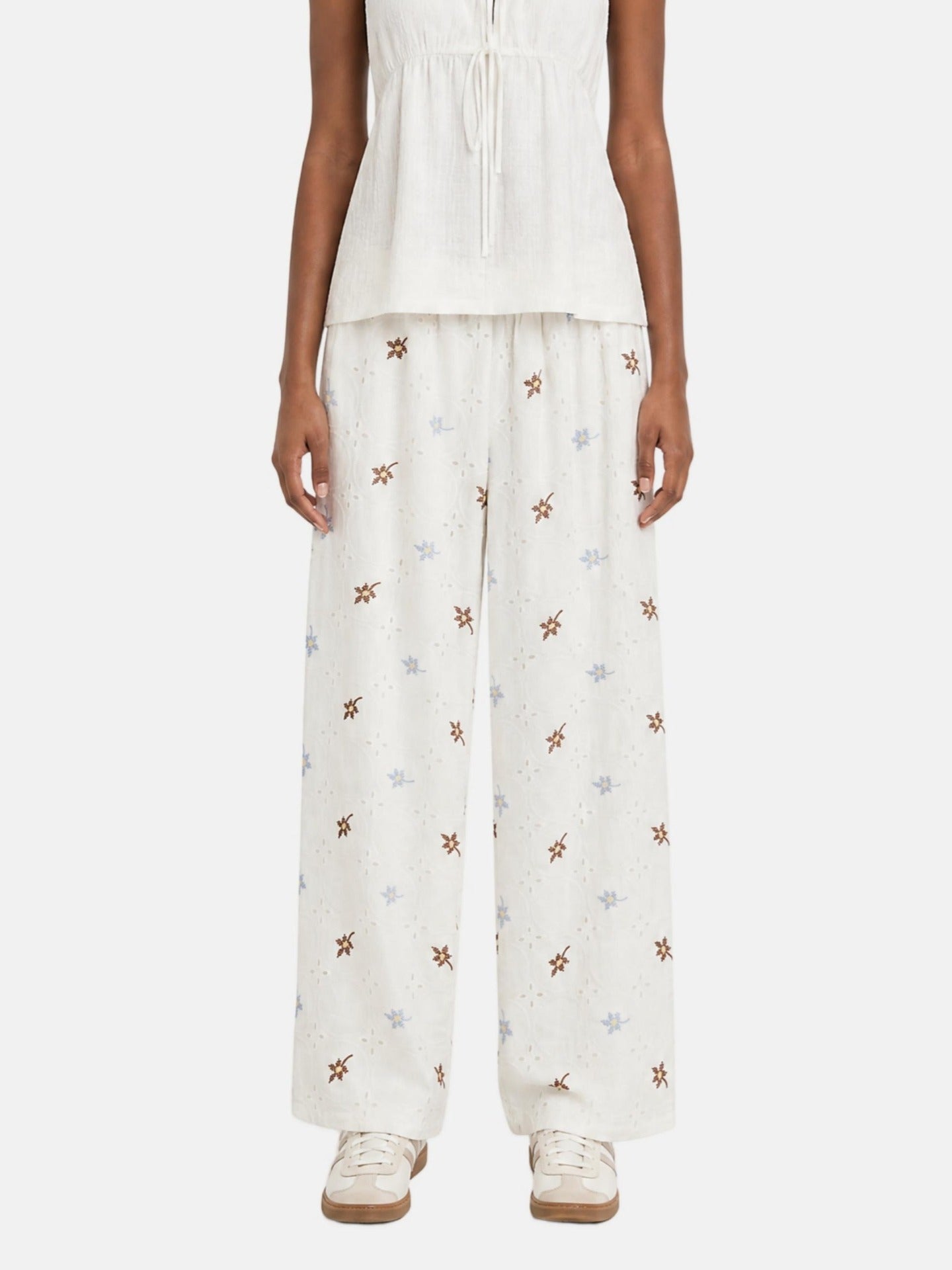Pantaloni in Cotone Beige