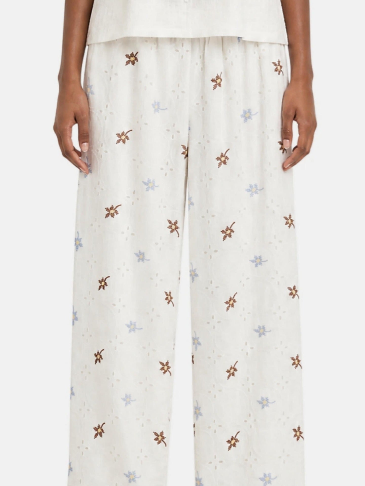 Pantaloni in Cotone Beige