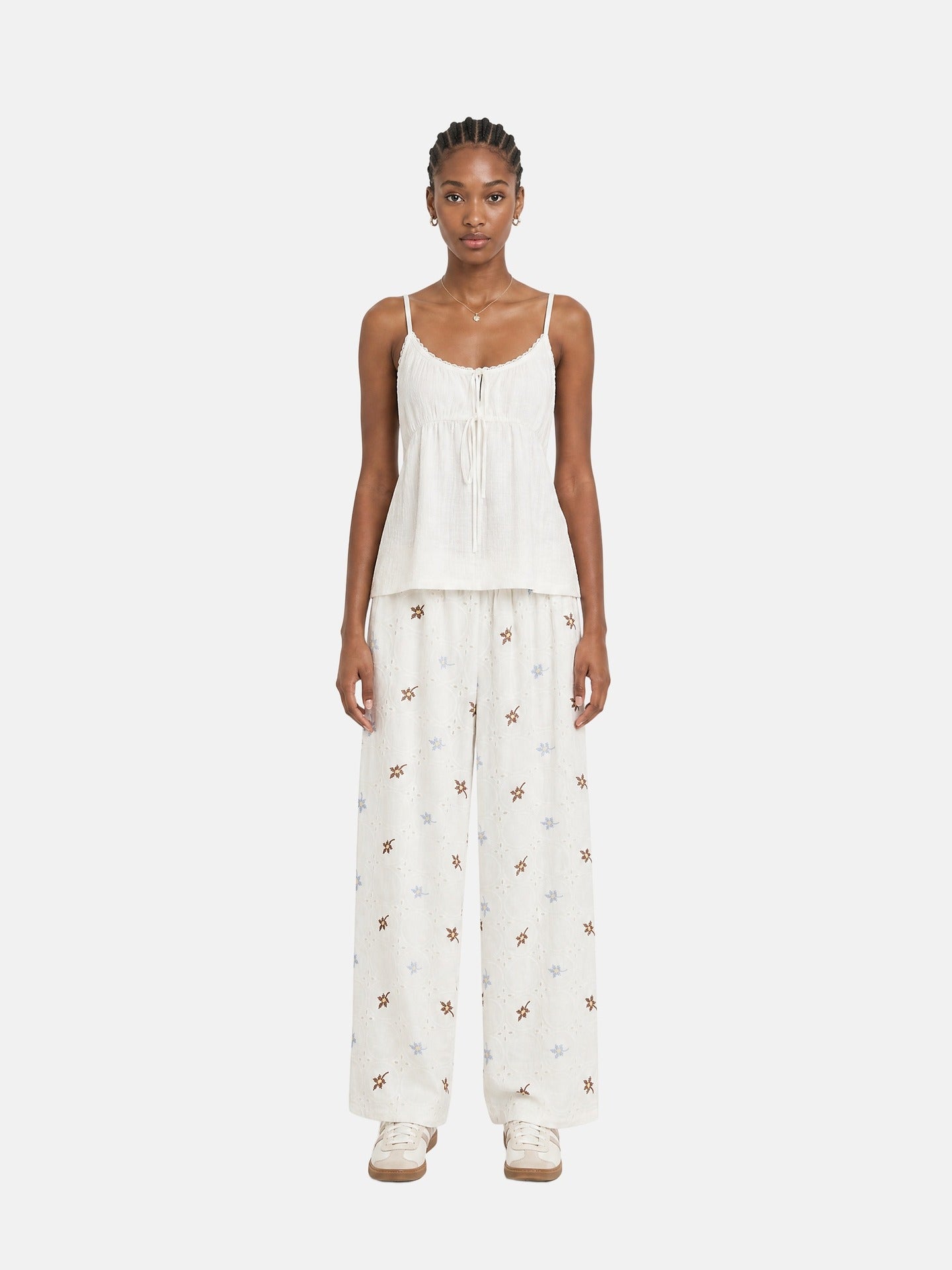 Pantaloni in Cotone Beige