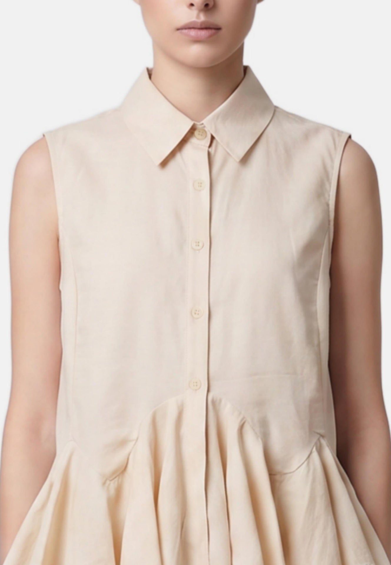 Blusa in 86 Lyocell 14 Poliestere Beige