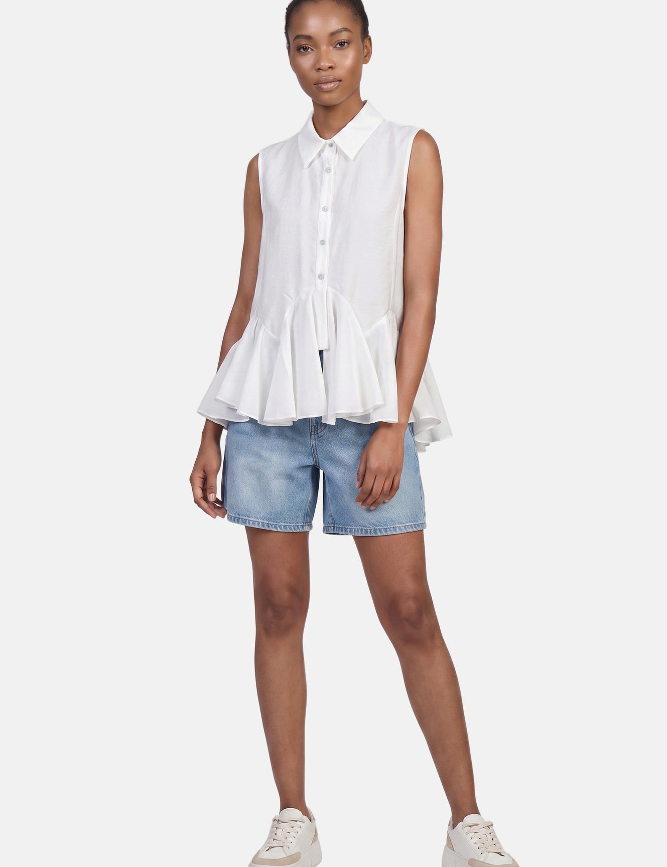 Blusa in 86 Lyocell 14 Poliestere Bianco