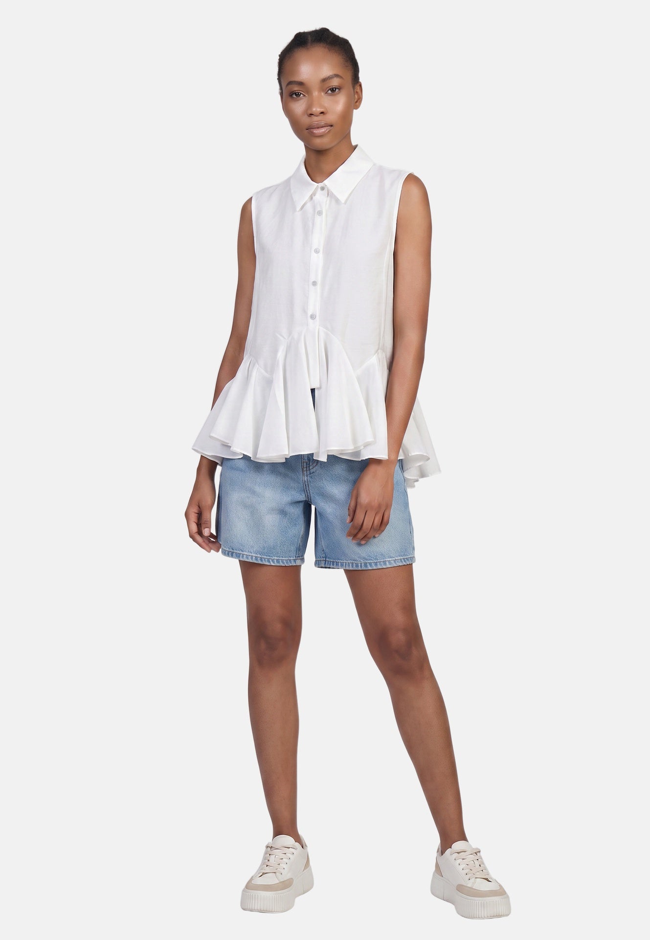 Blusa in 86 Lyocell 14 Poliestere Bianco
