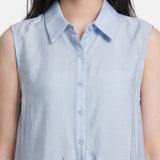 Blusa in 86 Lyocell 14 Poliestere Blu