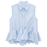 Blusa in 86 Lyocell 14 Poliestere Blu