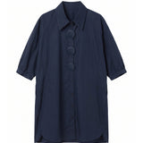Vestito in Cotone Blu Scuro