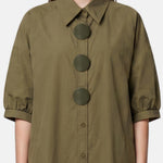 Vestito in Cotone Verde Militare