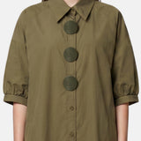 Vestito in Cotone Verde Militare