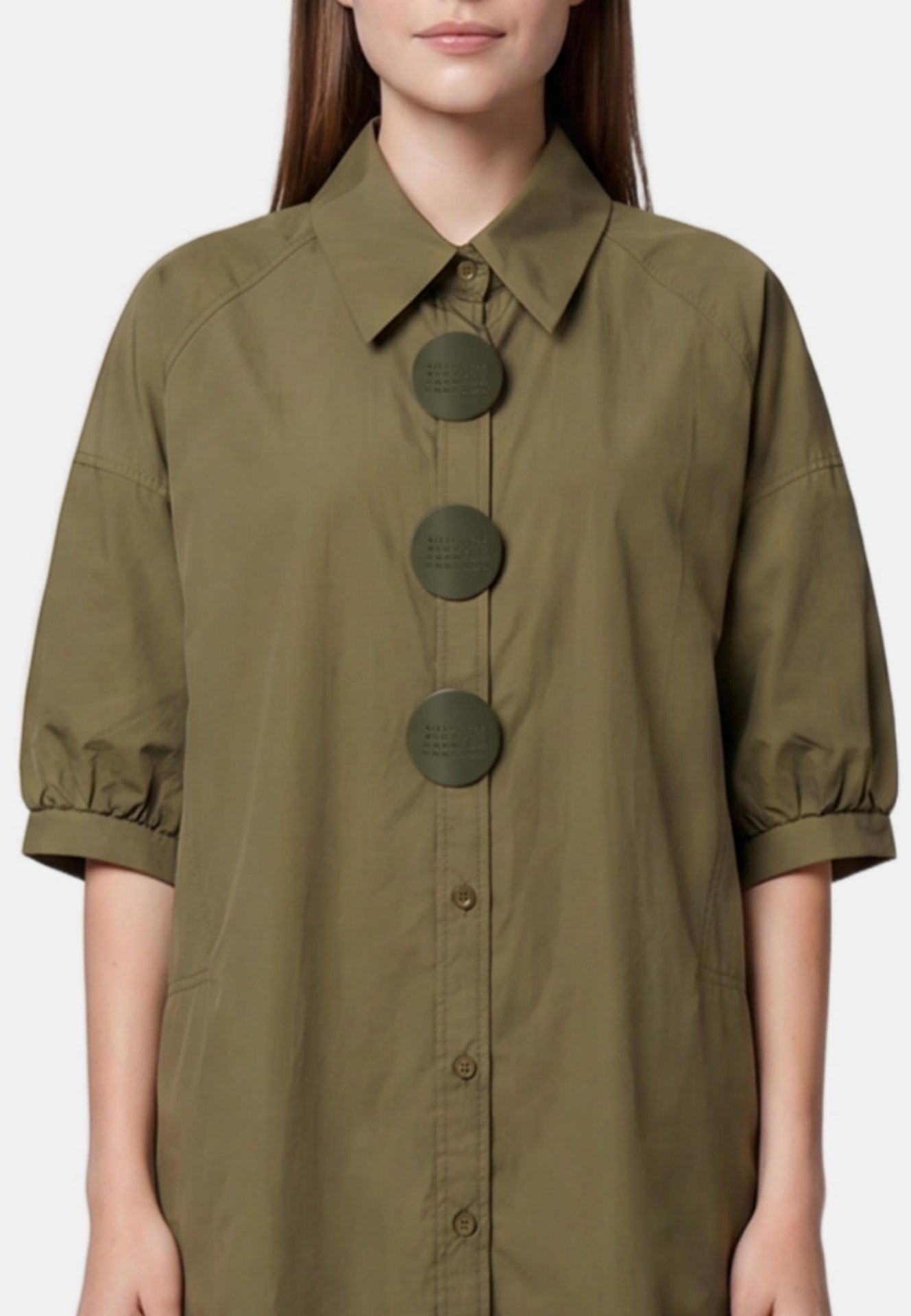 Vestito in Cotone Verde Militare