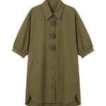Vestito in Cotone Verde Militare