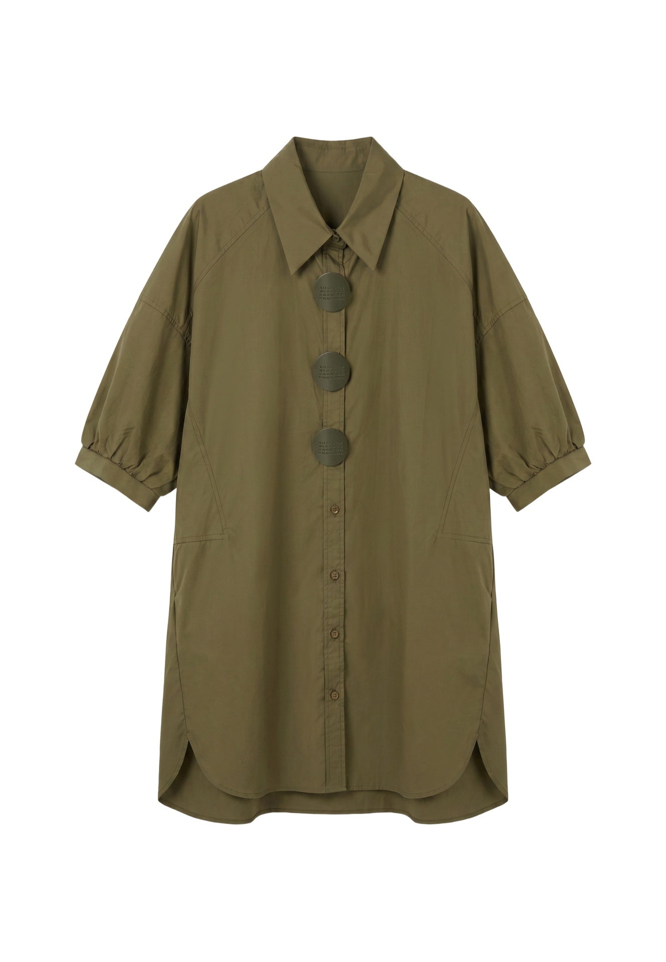 Vestito in Cotone Verde Militare