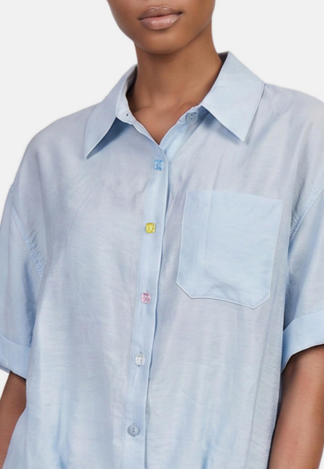 Blusa in 86 Lyocell 14 Poliestere Blu