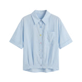 Blusa in 86 Lyocell 14 Poliestere Blu