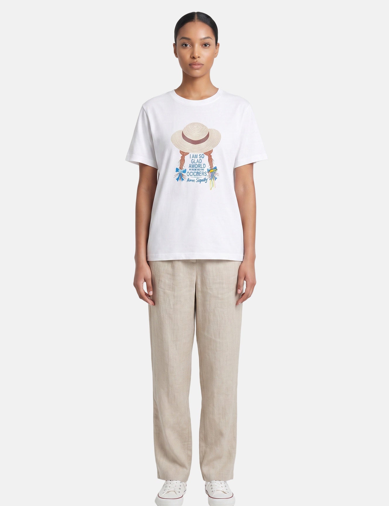 T-shirt in 84% Cotone 16% Elastan Bianco