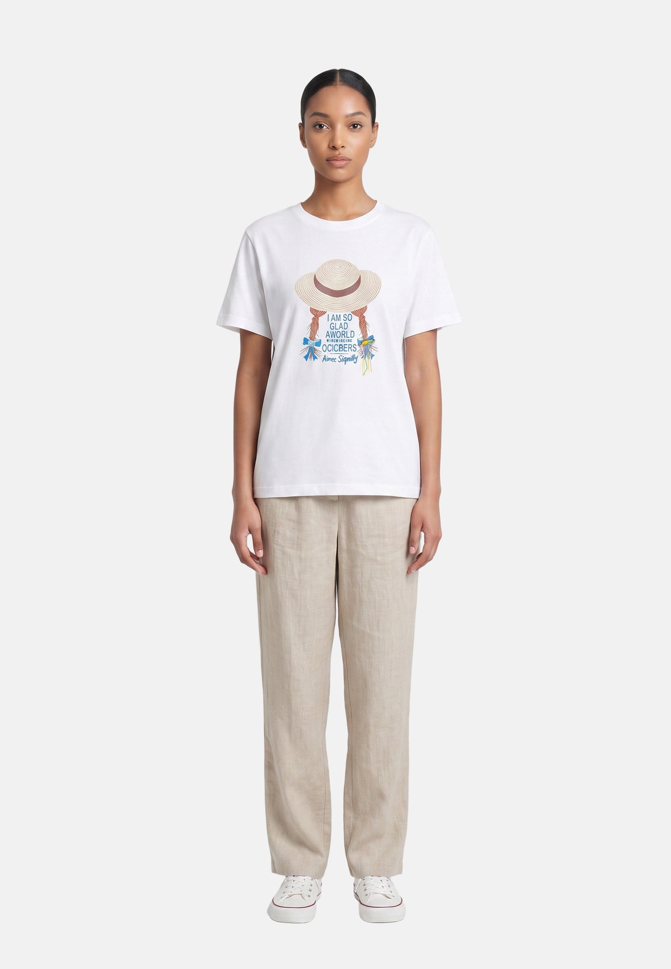 T-shirt in 84% Cotone 16% Elastan Bianco