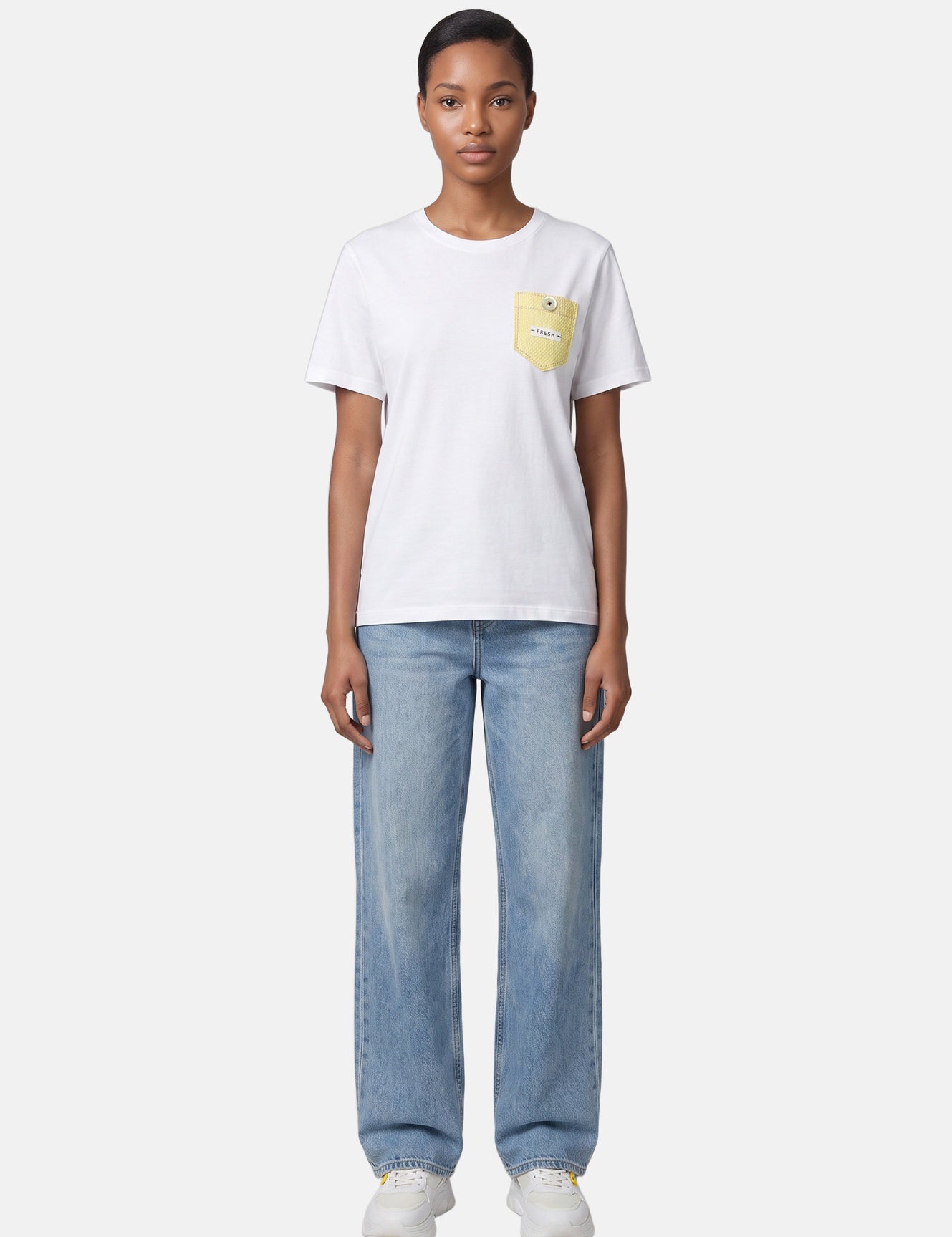 T-shirt in 83,4% Cotone 16,6% Poliammide Giallo