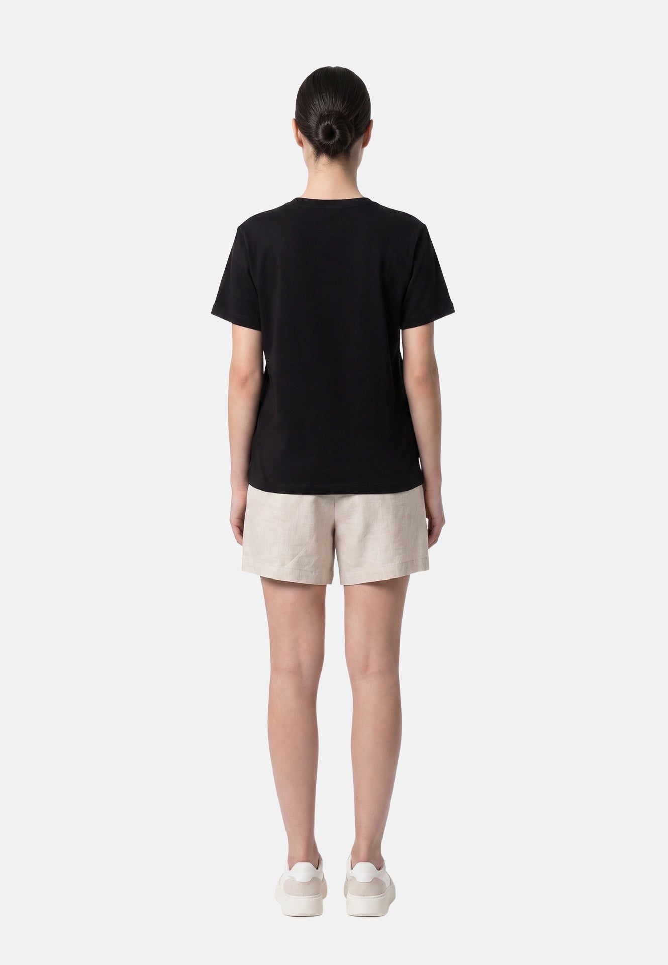 T-shirt in 84% Cotone 16% Elastan Nero