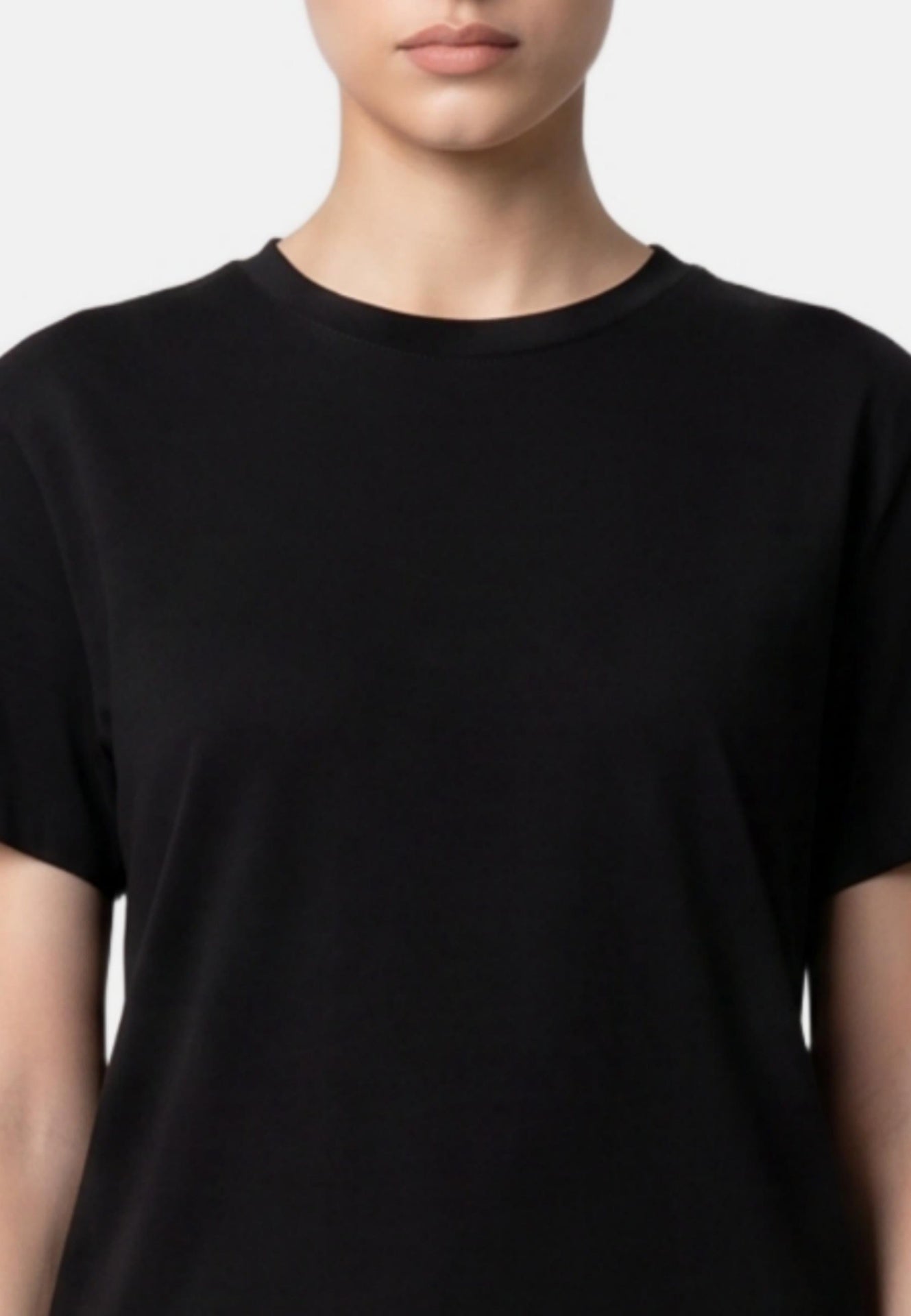 T-shirt in 84% Cotone 16% Elastan Nero