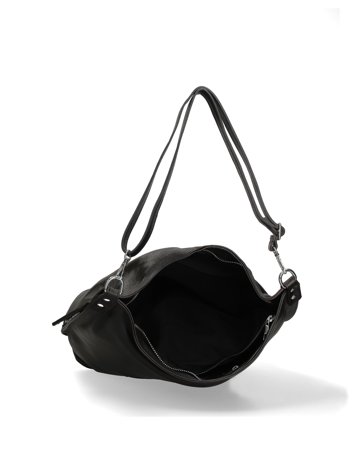 Borsa a Spalla in Vera Pelle Nero