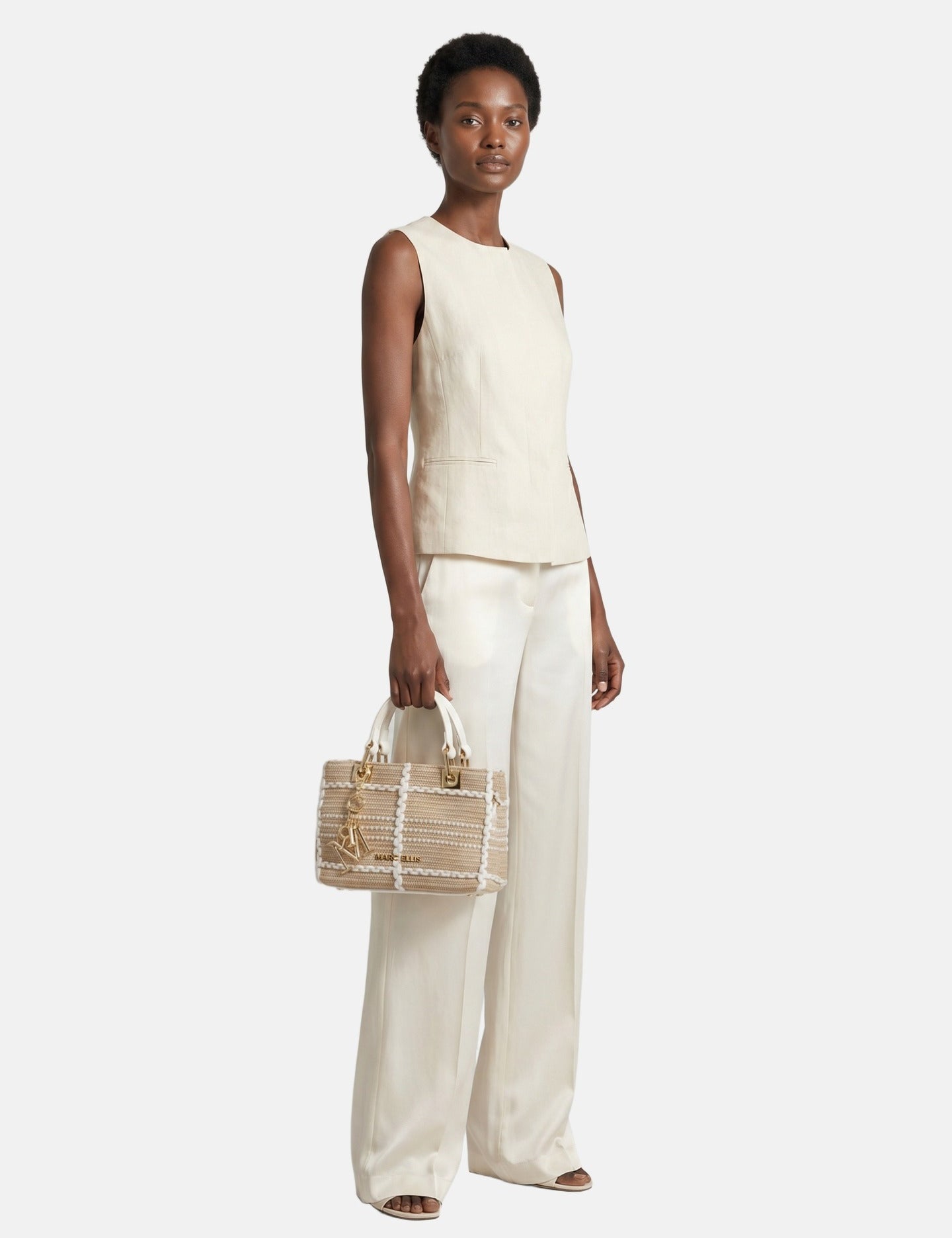 Borsa a Mano in Pelle Vegana Beige