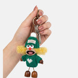 Portachiavi in Mixed Polyester + Wooden Beads + Alloy Verde