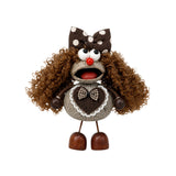 Portachiavi in Mixed Polyester + Wooden Beads + Alloy Marrone