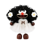 Portachiavi in Mixed Polyester + Wooden Beads + Alloy Bianco