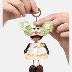 Portachiavi in Mixed Polyester + Wooden Beads + Alloy Bianco