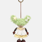 Portachiavi in Mixed Polyester + Wooden Beads + Alloy Bianco