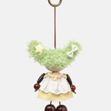 Portachiavi in Mixed Polyester + Wooden Beads + Alloy Bianco
