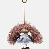 Portachiavi in Mixed Polyester + Wooden Beads + Alloy Blu