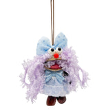 Portachiavi in Mixed Polyester + Wooden Beads + Alloy Viola