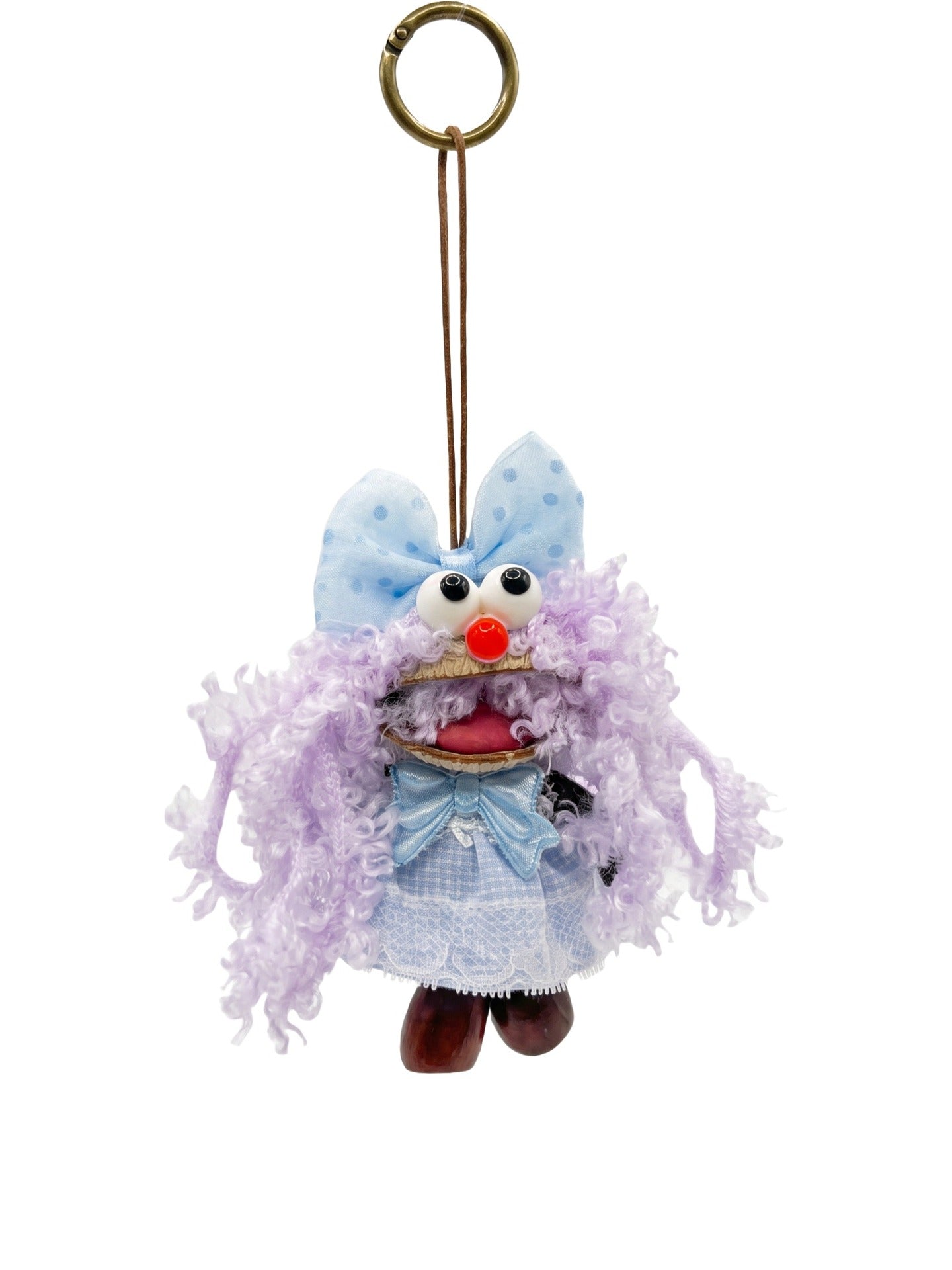Portachiavi in Mixed Polyester + Wooden Beads + Alloy Viola