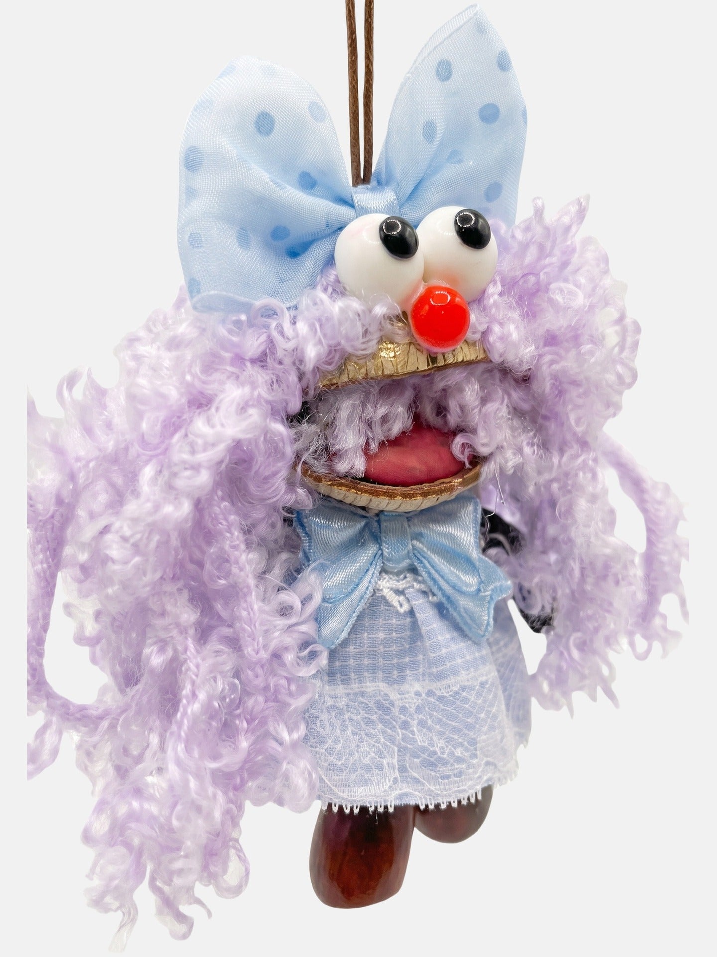 Portachiavi in Mixed Polyester + Wooden Beads + Alloy Viola