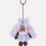 Portachiavi in Mixed Polyester + Wooden Beads + Alloy Viola