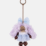 Portachiavi in Mixed Polyester + Wooden Beads + Alloy Viola