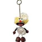 Portachiavi in Mixed Polyester + Wooden Beads + Alloy Beige