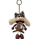 Portachiavi in Mixed Polyester + Wooden Beads + Alloy Marrone