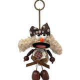 Portachiavi in Mixed Polyester + Wooden Beads + Alloy Marrone
